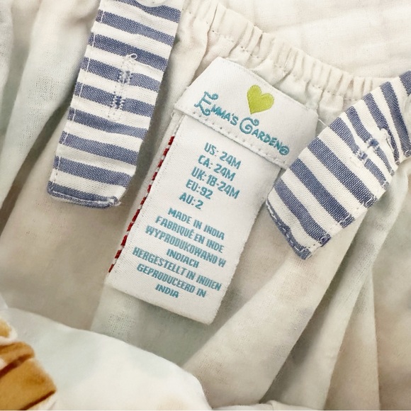 EMMA’S GARDEN Baby Girl 2 Romper Bundle Floral Stripes 24 Months - Picture 3 of 4